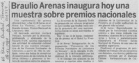 Braulio Arenas inaugura hoy una muestra sobre premios nacionales Braulio Arenas inaugura hoy una muestra sobre premios nacionales