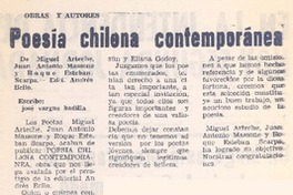 "Poesía chilena contemporánea" "Poesía chilena contemporánea"
