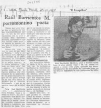 Raúl Barrientos M., portomontino poeta Raúl Barrientos M., portomontino poeta