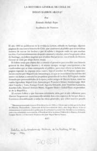 La historia de Chile de Diego Barros Arana La historia de Chile de Diego Barros Arana