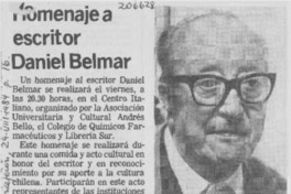 Homenaje a escritor Daniel Belmar Homenaje a escritor Daniel Belmar