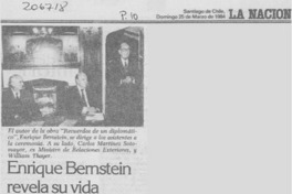 Enrique Bernstein revela su vida en la diplomacia Enrique Bernstein revela su vida en la diplomacia