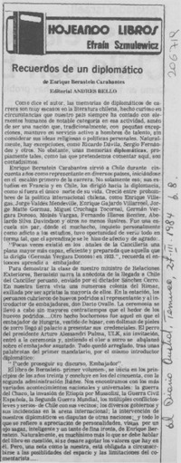"Recuerdos de un diplomático" "Recuerdos de un diplomático"