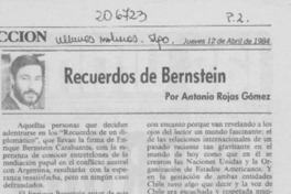 Recuerdos de Bernstein Recuerdos de Bernstein