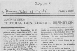 Tertulia con Enrique Bernstein Tertulia con Enrique Bernstein