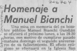 Homenaje a Manuel Bianchi Homenaje a Manuel Bianchi