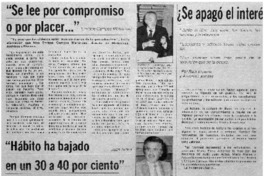 Se apagó el interés del chileno por la lectura -- ? Se lee por compromiso o por placer" Se apagó el interés del chileno por la lectura -- ? Se lee por compromiso o por placer"