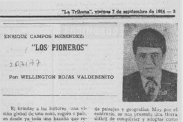 Enrique Campos Menéndez, "Los pioneros" Enrique Campos Menéndez, "Los pioneros"