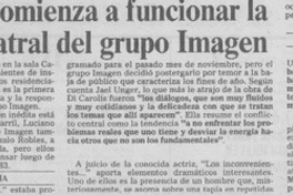 Esta noche comienza la "fábrica" teatral del grupo Imagen Esta noche comienza la "fábrica" teatral del grupo Imagen