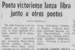 Poeta victoriano lanza libro junto a otros poetas Poeta victoriano lanza libro junto a otros poetas