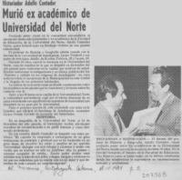 Murió ex académico de Universidad del Norte Murió ex académico de Universidad del Norte
