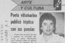 Poeta viñamarino publicó tríptico con sus poesías Poeta viñamarino publicó tríptico con sus poesías