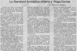 La literatura fantástica chilena y Hugo Correa La literatura fantástica chilena y Hugo Correa