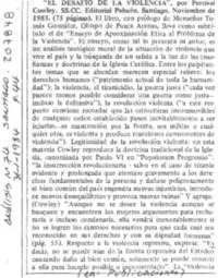 "El Desafío de la violencia" "El Desafío de la violencia"