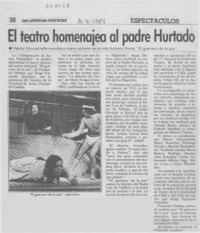 El Teatro homenajea al padre Hurtado El Teatro homenajea al padre Hurtado