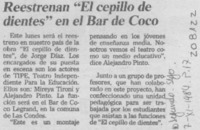 Reestrenan "El cepillo de dientes" en el bar de Coco Reestrenan "El cepillo de dientes" en el bar de Coco