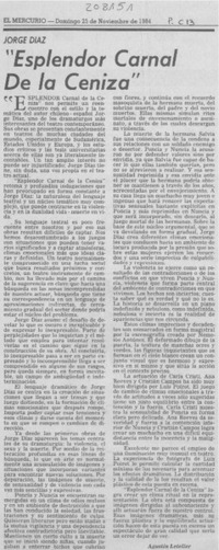 "Esplendor carnal de la ceniza" "Esplendor carnal de la ceniza"