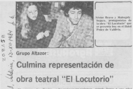 Culmina representación de obra teatral "El locutorio" Culmina representación de obra teatral "El locutorio"