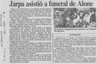 Jarpa asistió a funeral de Alone Jarpa asistió a funeral de Alone