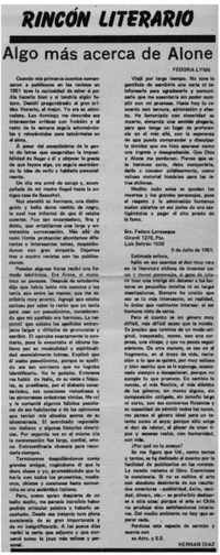 Algo más acerca de Alone Algo más acerca de Alone