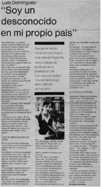 "Soy un desconocido en mi propio país" "Soy un desconocido en mi propio país"