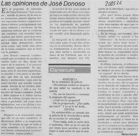 Las opiniones de José Donoso Las opiniones de José Donoso