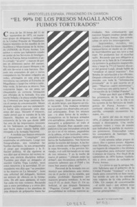 "El 99% de los presos magallánicos fuimos torturados" "El 99% de los presos magallánicos fuimos torturados"