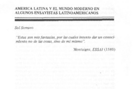 América Latina y el mundo moderno en algunos ensayistas latinoamericanos América Latina y el mundo moderno en algunos ensayistas latinoamericanos
