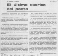 El último escrito del poeta El último escrito del poeta