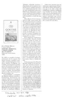 Goethe, herencia y resplandor de un genio Goethe, herencia y resplandor de un genio
