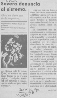 Severa denuncia al sistema Severa denuncia al sistema