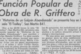 Función popular de obra de R. Griffero Función popular de obra de R. Griffero