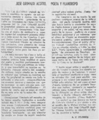 José Grimaldi Acotto, poeta y filántropo José Grimaldi Acotto, poeta y filántropo