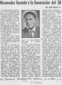 Nicomedes Guzmán y la generación del 38 Nicomedes Guzmán y la generación del 38
