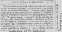 "El escritor en sus creaciones" "El escritor en sus creaciones"