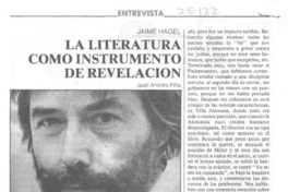 "La literatura como instrumento de revelación" "La literatura como instrumento de revelación"