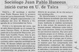 Sociólogo Juan Pablo Huneeus inició curso en U. de Talca Sociólogo Juan Pablo Huneeus inició curso en U. de Talca