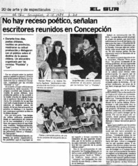 No hay receso poético, señalan escritores reunidos en Concepción No hay receso poético, señalan escritores reunidos en Concepción