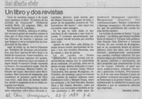 Un libro y dos revistas Un libro y dos revistas