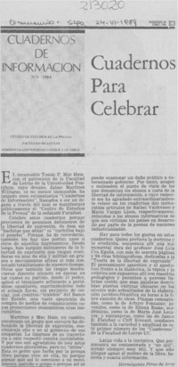Cuadernos para celebrar Cuadernos para celebrar