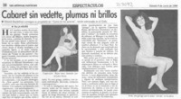 Cabaret sin vedette, plumas ni brillos Cabaret sin vedette, plumas ni brillos