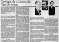 Teología de la liberación, tres enfoques Teología de la liberación, tres enfoques