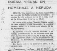 Poesía visual en homenaje a Neruda Poesía visual en homenaje a Neruda