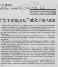 Homenaje a Pablo Neruda Homenaje a Pablo Neruda
