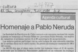 Homenaje a Pablo Neruda Homenaje a Pablo Neruda