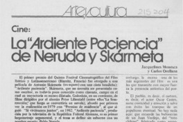 La "Ardiente paciencia" de Neruda y Skármeta La "Ardiente paciencia" de Neruda y Skármeta