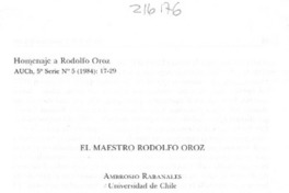 El maestro Rodolfo Oroz El maestro Rodolfo Oroz