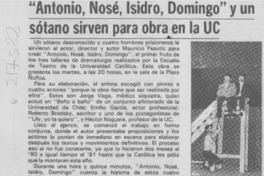"Antonio, Nosé, Isidro, Domingo" y un sótano sirven para obra en la UC "Antonio, Nosé, Isidro, Domingo" y un sótano sirven para obra en la UC