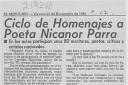 Ciclo de homenajes a poeta Nicanor Parra Ciclo de homenajes a poeta Nicanor Parra
