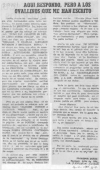Aquí respondo, pero a los ovallinos que me han escrito Aquí respondo, pero a los ovallinos que me han escrito